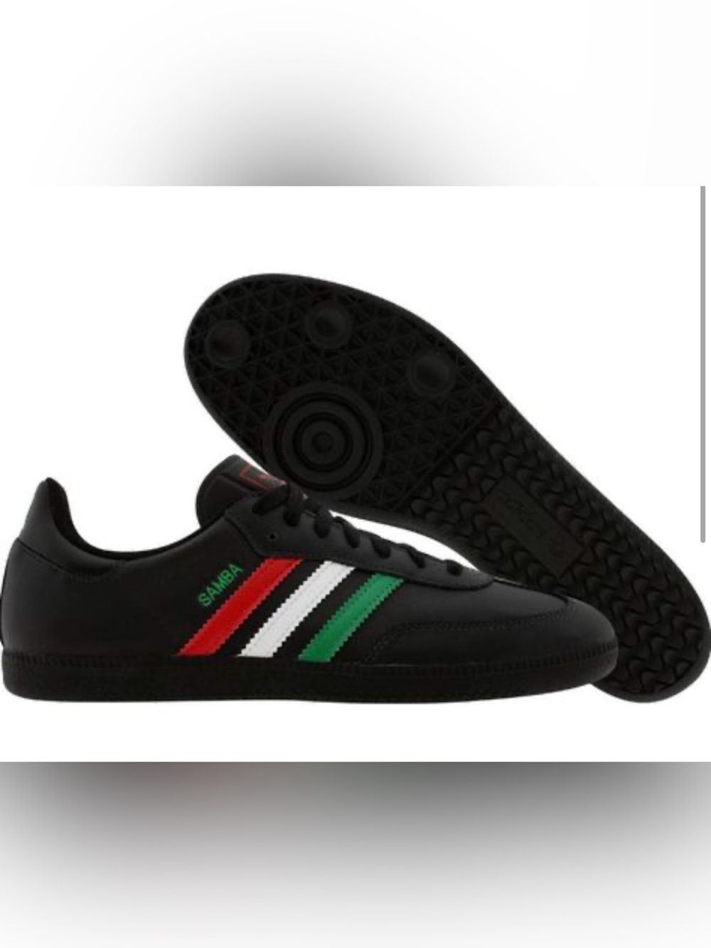adidas Black Sneakers with Green White Red Stripes size 12
